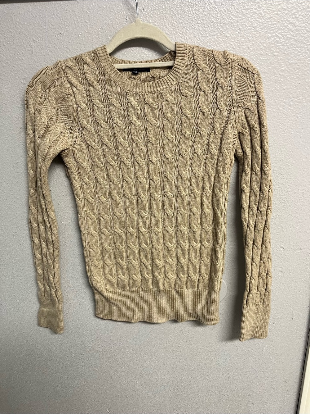 GAP Beige Cable Knit Pullover